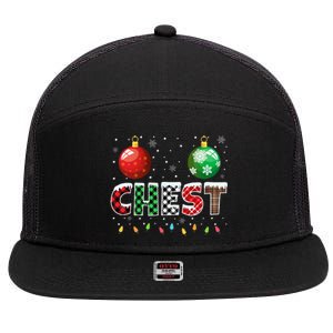 Chestnuts Matching Family Funny Chest Nuts Christmas Couples 7 Panel Mesh Trucker Snapback Hat