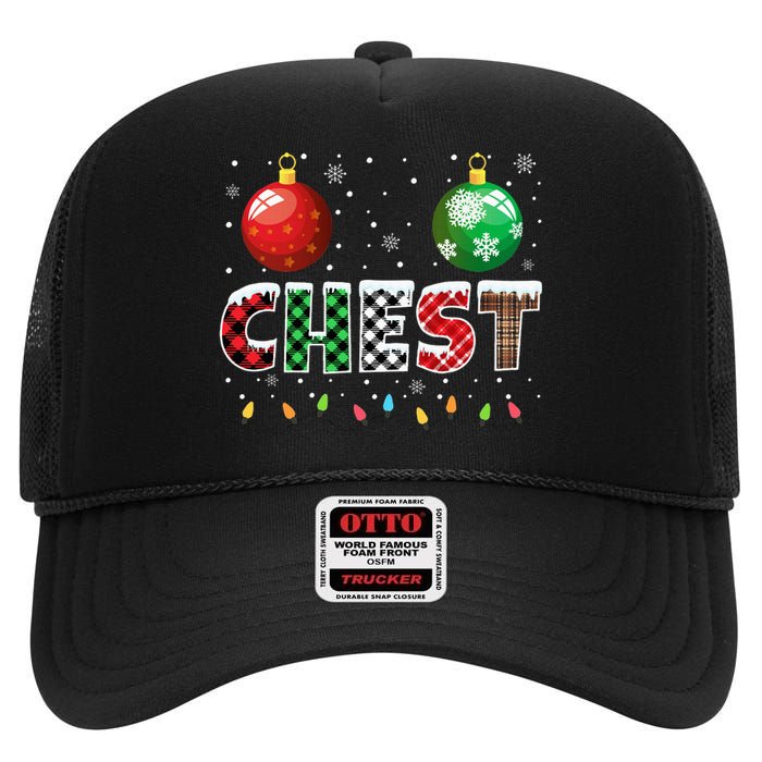 Chestnuts Matching Family Funny Chest Nuts Christmas Couples High Crown Mesh Back Trucker Hat