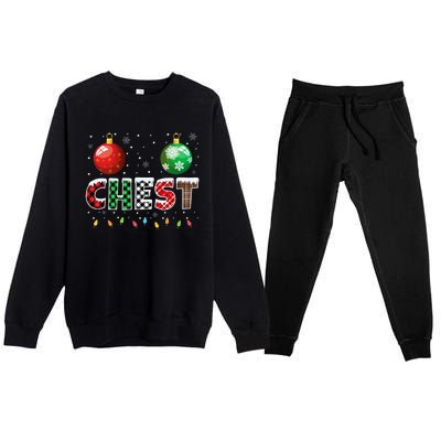 Chestnuts Matching Family Funny Chest Nuts Christmas Couples Premium Crewneck Sweatsuit Set