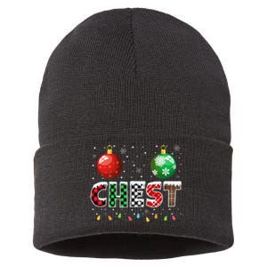 Chestnuts Matching Family Funny Chest Nuts Christmas Couples Sustainable Knit Beanie