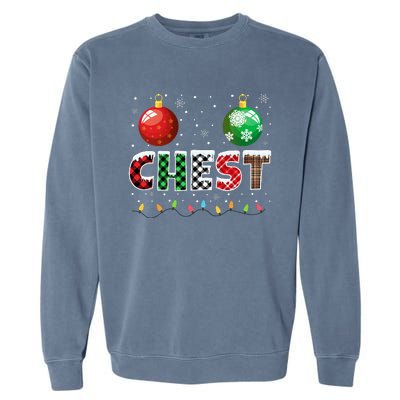 Chestnuts Matching Family Funny Chest Nuts Christmas Couples Garment-Dyed Sweatshirt