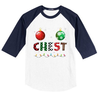 Chestnuts Matching Family Funny Chest Nuts Christmas Couples Baseball Sleeve Shirt