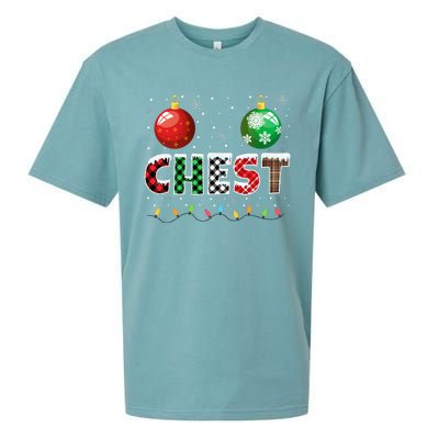 Chestnuts Matching Family Funny Chest Nuts Christmas Couples Sueded Cloud Jersey T-Shirt