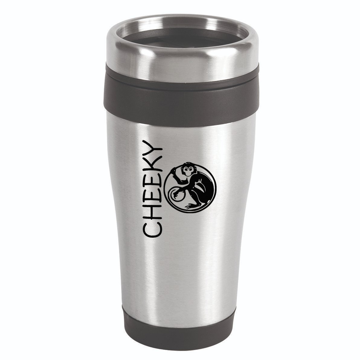 Cheeky Monkey Fun Primate Black Tattoo Art 16oz Travel Tumbler