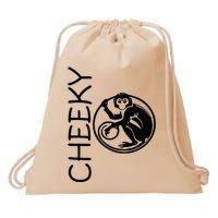 Cheeky Monkey Fun Primate Black Tattoo Art Drawstring Bag