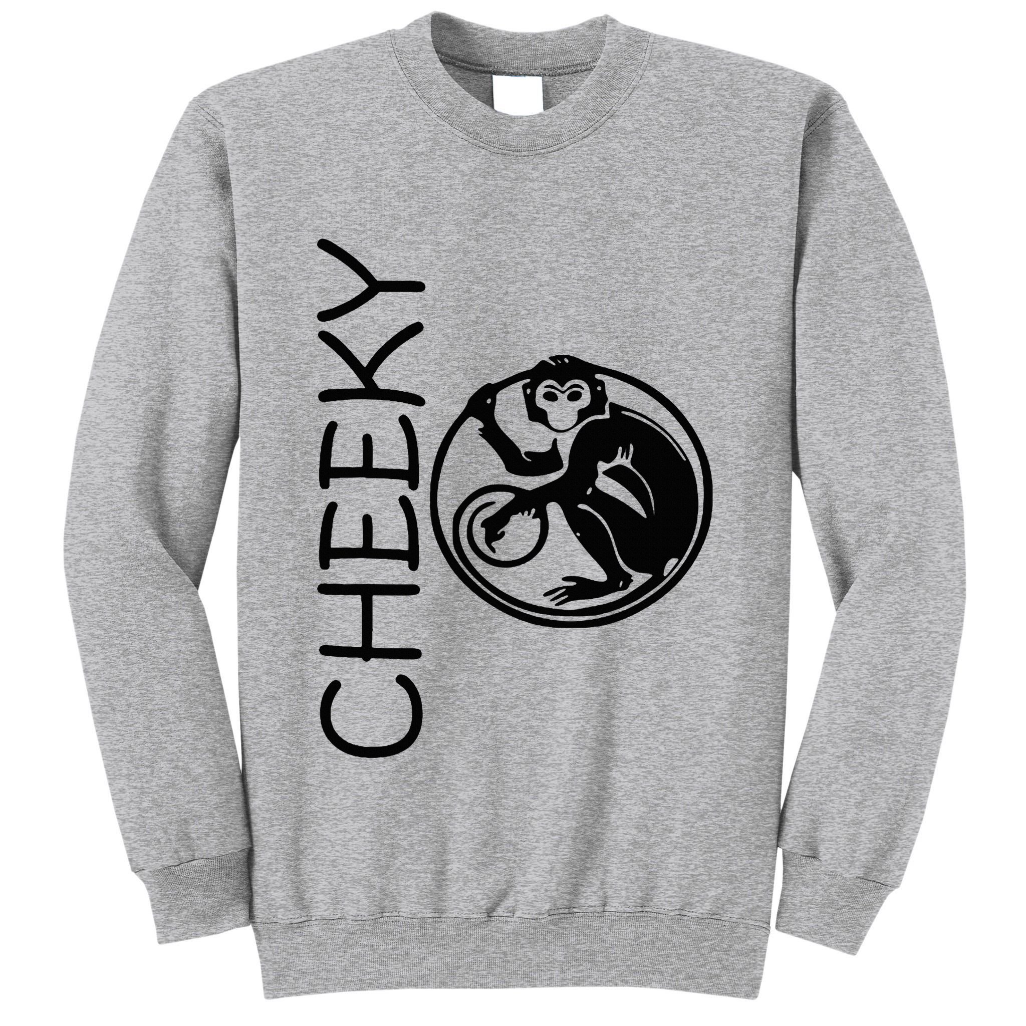 Cheeky Monkey Fun Primate Black Tattoo Art Tall Sweatshirt