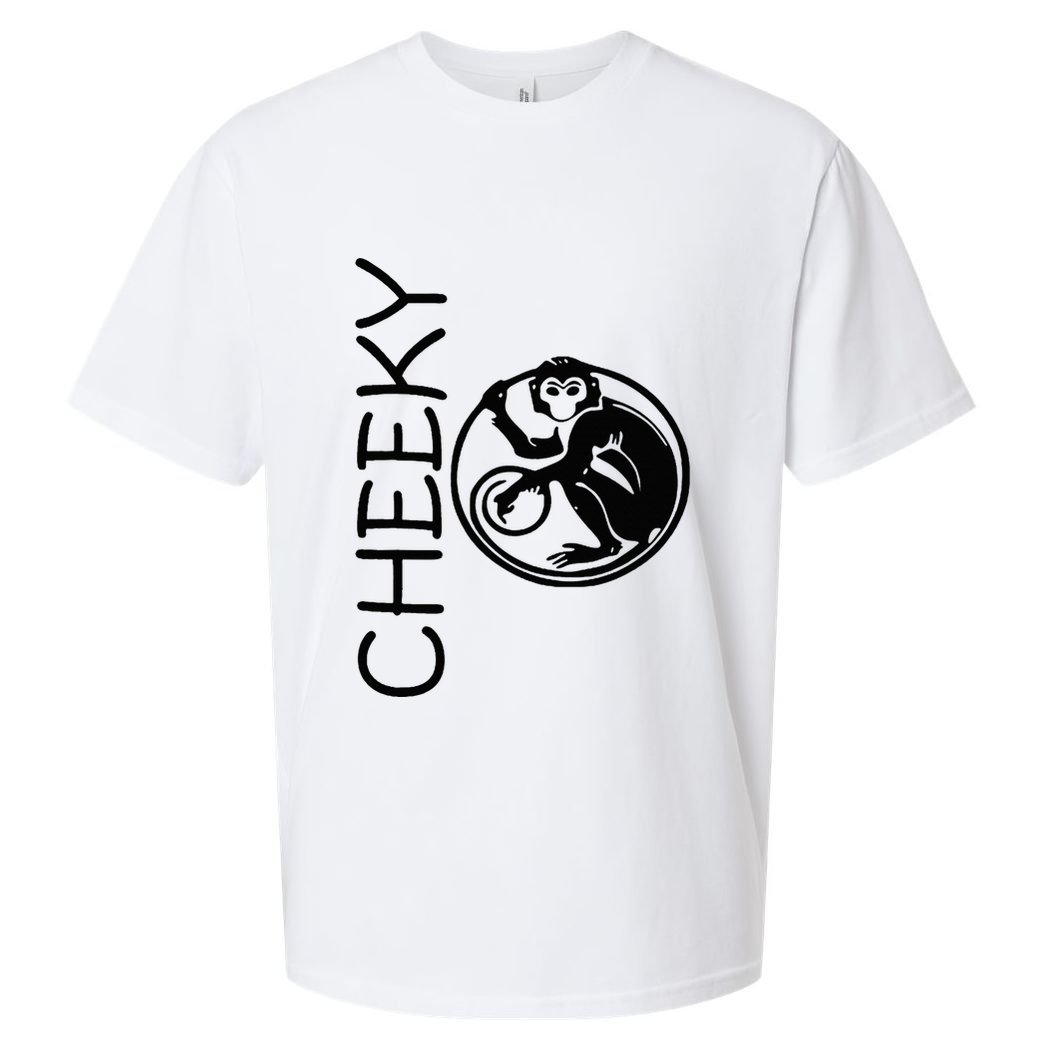 Cheeky Monkey Fun Primate Black Tattoo Art Sueded Cloud Jersey T-Shirt