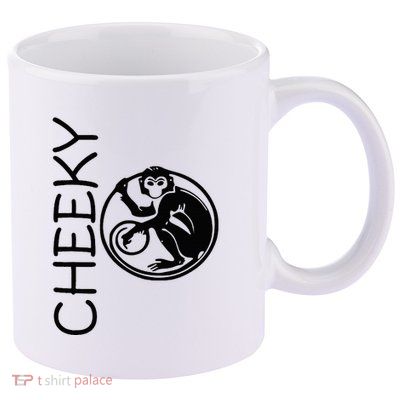 Cheeky Monkey Fun Primate Black Tattoo Art 11oz C Handle Ceramic Mug