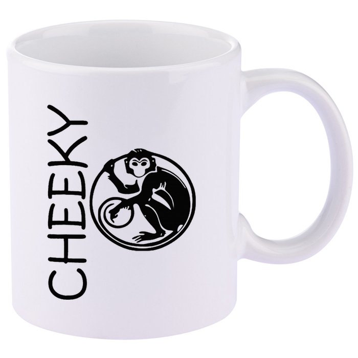 Cheeky Monkey Fun Primate Black Tattoo Art 11oz C Handle Ceramic Mug