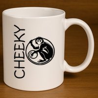 Cheeky Monkey Fun Primate Black Tattoo Art 11oz C Handle Ceramic Mug