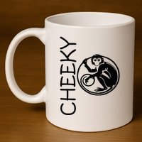 Cheeky Monkey Fun Primate Black Tattoo Art 11oz C Handle Ceramic Mug