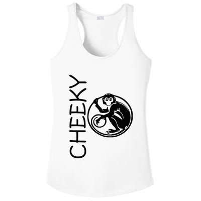 Cheeky Monkey Fun Primate Black Tattoo Art Ladies PosiCharge Competitor Racerback Tank