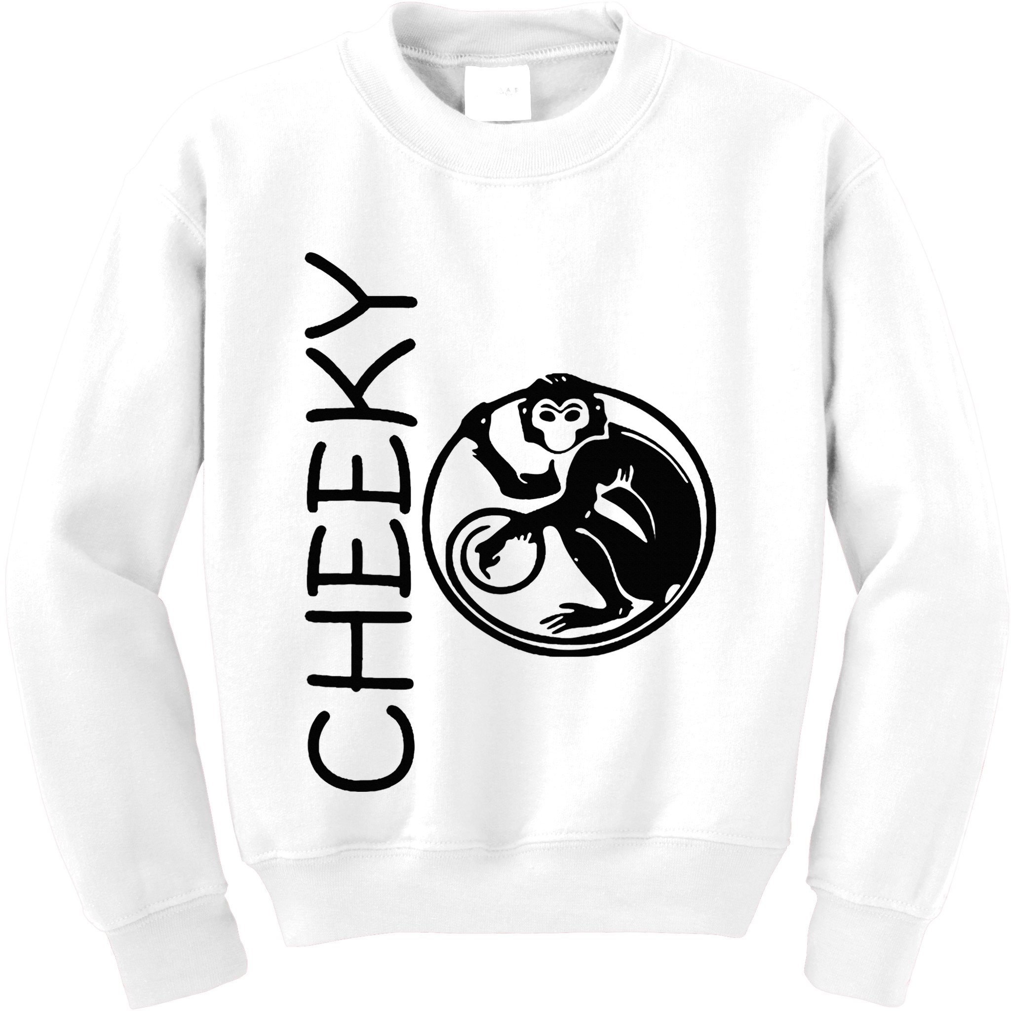 Cheeky Monkey Fun Primate Black Tattoo Art Kids Sweatshirt