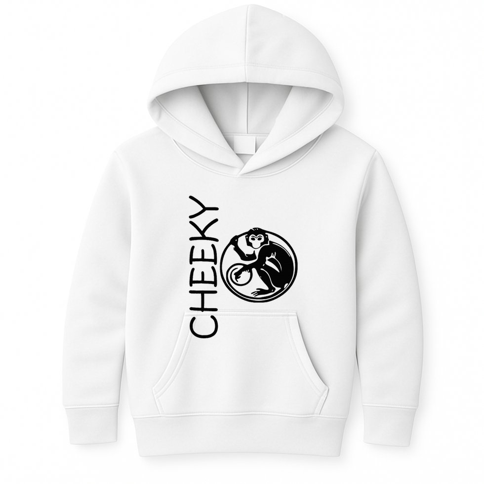Cheeky Monkey Fun Primate Black Tattoo Art Kids Hoodie