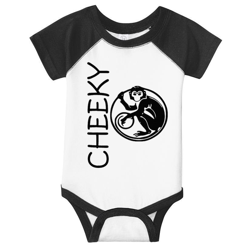 Cheeky Monkey Fun Primate Black Tattoo Art Infant Baby Jersey Bodysuit