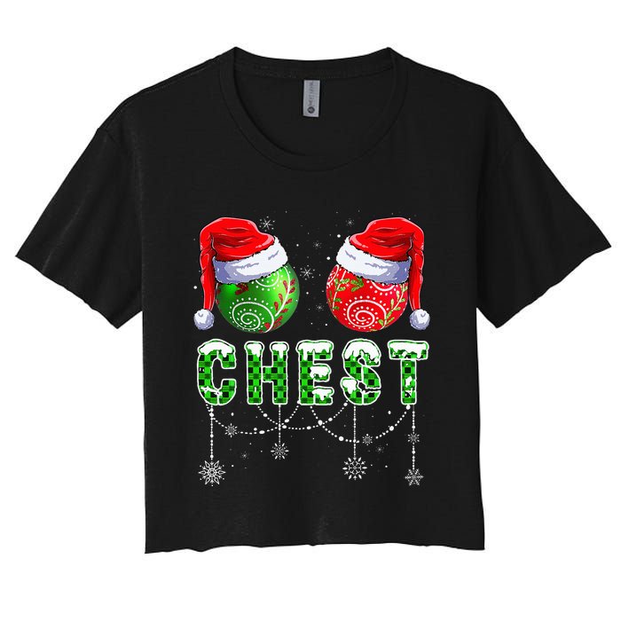 Chestnuts Matching Family Funny Chestnuts Christmas Couples Women's Crop Top Tee