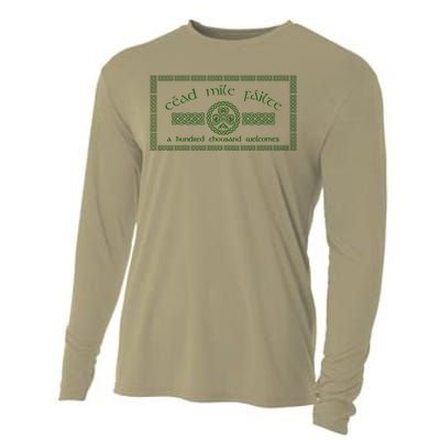 Céad Mile Fáilte A Hundred Thousand Welcomes Irish Cead Mile Failte Cooling Performance Long Sleeve Crew