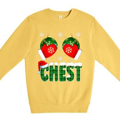 Chestnuts Matching Family Funny Chest Nuts Christmas Couples  Premium Crewneck Sweatshirt