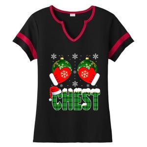 Chestnuts Matching Family Funny Chest Nuts Christmas Couples  Ladies Halftime Notch Neck Tee