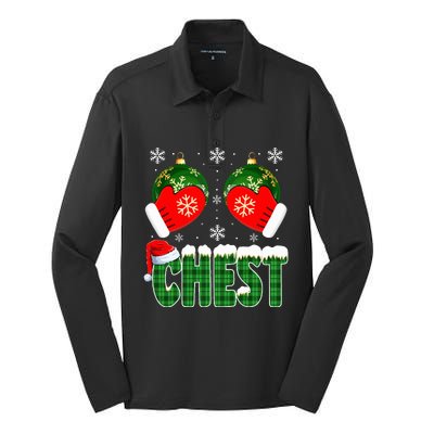 Chestnuts Matching Family Funny Chest Nuts Christmas Couples  Silk Touch Performance Long Sleeve Polo