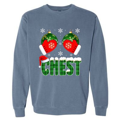 Chestnuts Matching Family Funny Chest Nuts Christmas Couples  Garment-Dyed Sweatshirt