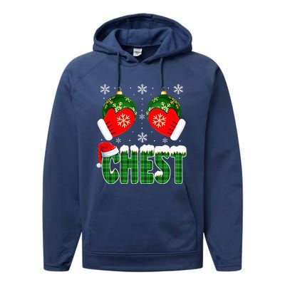 Chestnuts Matching Family Funny Chest Nuts Christmas Couples  Performance Fleece Hoodie