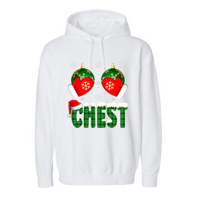 Chestnuts Matching Family Funny Chest Nuts Christmas Couples  Garment-Dyed Fleece Hoodie