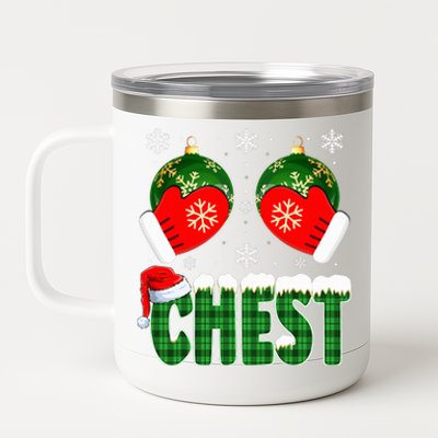 Chestnuts Matching Family Funny Chest Nuts Christmas Couples  12 oz Stainless Steel Tumbler Cup