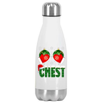 Chestnuts Matching Family Funny Chest Nuts Christmas Couples  Stainless Steel Insulated Water Bottle