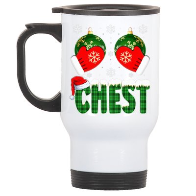 Chestnuts Matching Family Funny Chest Nuts Christmas Couples  Stainless Steel Travel Mug