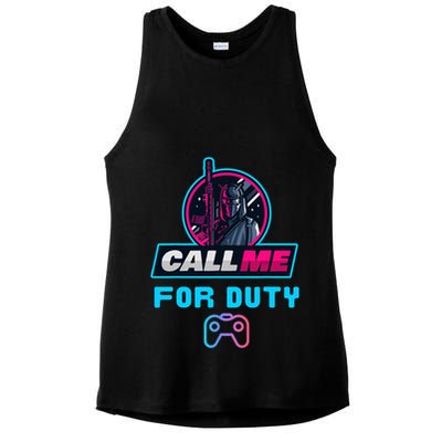 Call Me For Duty, Console Gaming Arcade Winning Mood Ladies PosiCharge Tri-Blend Wicking Tank