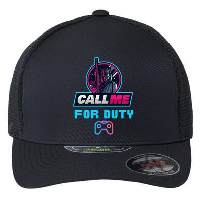 Call Me For Duty, Console Gaming Arcade Winning Mood Flexfit Unipanel Trucker Cap