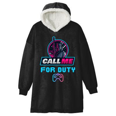 Call Me For Duty, Console Gaming Arcade Winning Mood Hooded Wearable Blanket