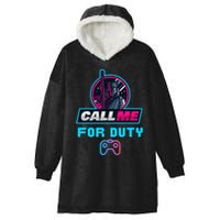 Call Me For Duty, Console Gaming Arcade Winning Mood Hooded Wearable Blanket