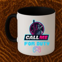 Call Me For Duty, Console Gaming Arcade Winning Mood Mug