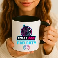 Call Me For Duty, Console Gaming Arcade Winning Mood Mug