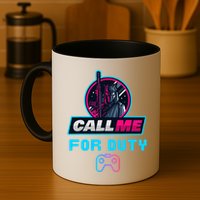 Call Me For Duty, Console Gaming Arcade Winning Mood Mug