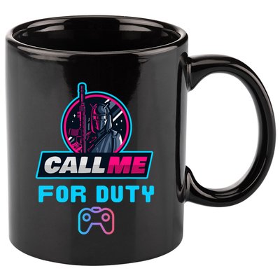Call Me For Duty, Console Gaming Arcade Winning Mood 11oz C Handle Ceramic Mug