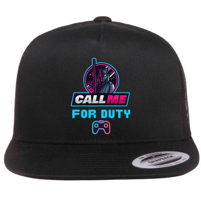 Call Me For Duty, Console Gaming Arcade Winning Mood Flatbill Hat