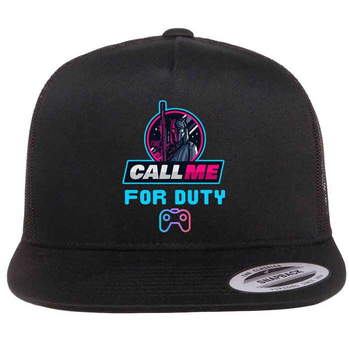 Call Me For Duty, Console Gaming Arcade Winning Mood Flatbill Hat