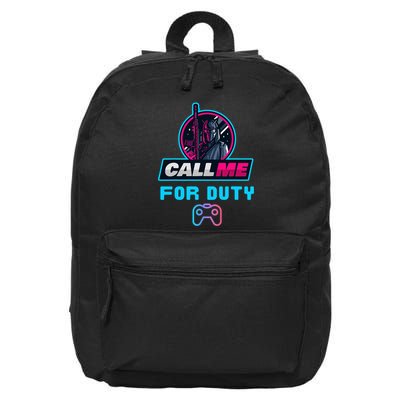 Call Me For Duty, Console Gaming Arcade Winning Mood 16 in Basic Backpack