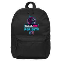 Call Me For Duty, Console Gaming Arcade Winning Mood 16 in Basic Backpack