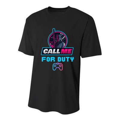 Call Me For Duty, Console Gaming Arcade Winning Mood Youth Performance Sprint T-Shirt