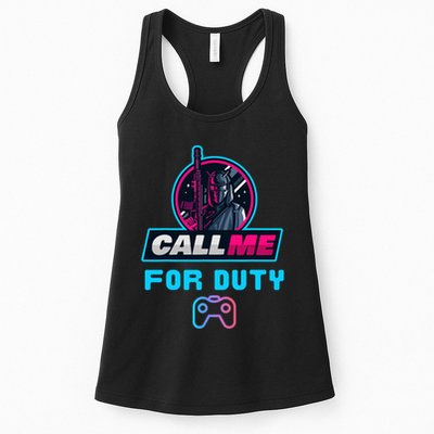 Call Me For Duty, Console Gaming Arcade Winning Mood Womens Tank Top