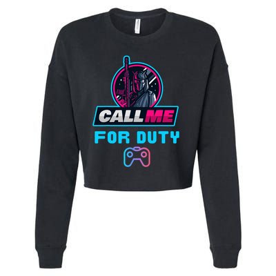 Call Me For Duty, Console Gaming Arcade Winning Mood Cropped Pullover Crew