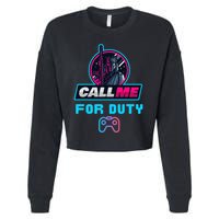 Call Me For Duty, Console Gaming Arcade Winning Mood Cropped Pullover Crew