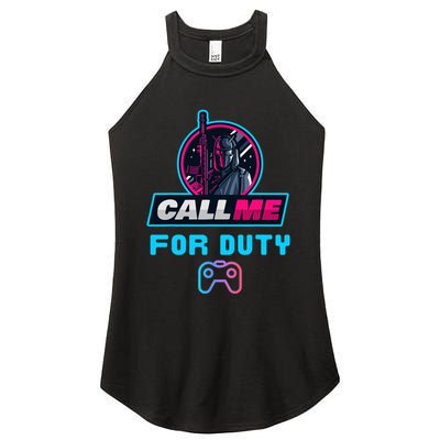 Call Me For Duty, Console Gaming Arcade Winning Mood Women's Perfect Tri Rocker Tank