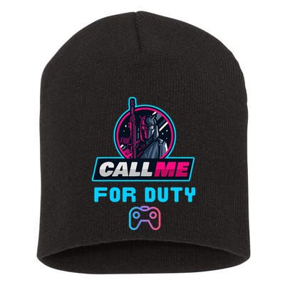Call Me For Duty, Console Gaming Arcade Winning Mood Short Acrylic Beanie