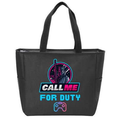 Call Me For Duty, Console Gaming Arcade Winning Mood Zip Tote Bag