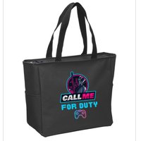 Call Me For Duty, Console Gaming Arcade Winning Mood Zip Tote Bag